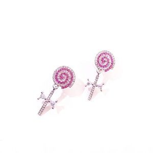 NWT Crystal 925 Silver Lollipop Earrings